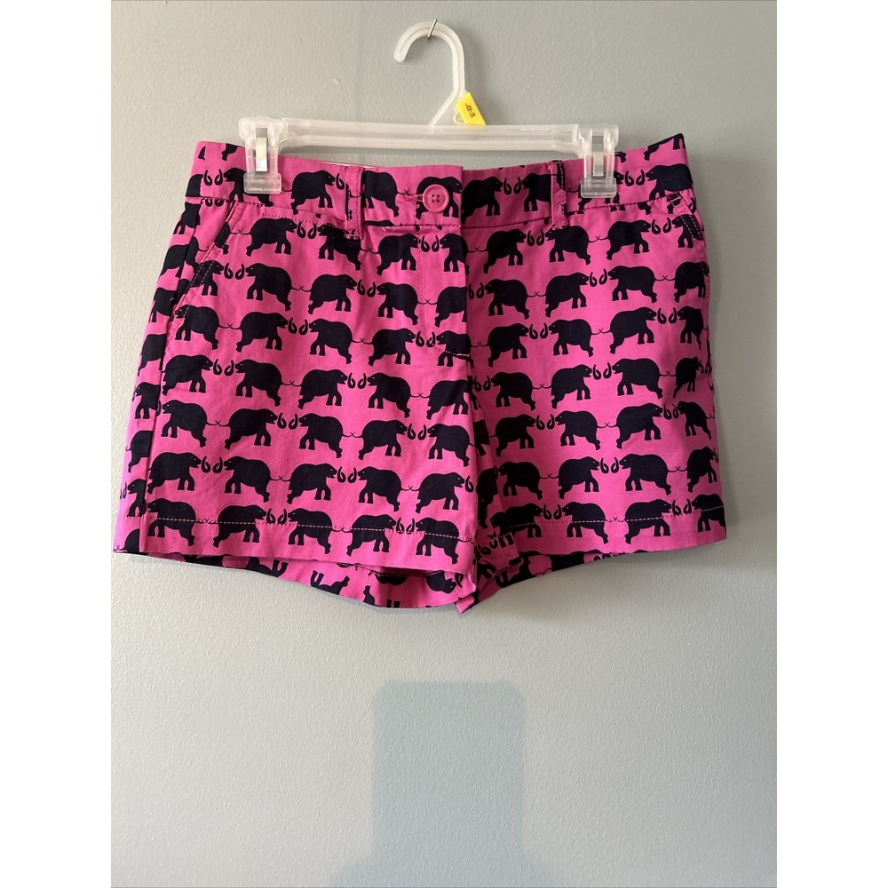 CROWN IVY Womens Shorts Elephant Print Size 6P Barbie Pink